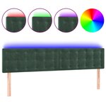 vidaXL Tête de lit à LED Vert foncé 180x5x78/88 cm Velours