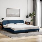 vidaXL Cadre de lit sans matelas bleu 200x200 cm tissu