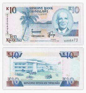 Billet de Collection 10 kwacha 1992 Malawi - Neuf - P25b