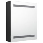 vidaXL Armoire de salle de bain à miroir LED noir 50x14x60 cm