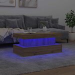 vidaXL Table basse avec lumières LED chêne artisanal 90x50x40 cm