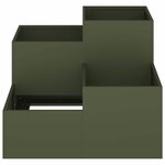 vidaXL Cache-pot de jardin Vert olive 80 x 80 x 60 cm Acier