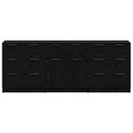vidaXL Buffet 3 Pièces Chêne noir 181 x 30 x 70 cm Bois d'ingénierie