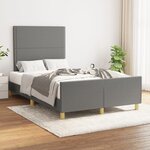 vidaXL Cadre de lit sans matelas gris foncé 120x190 cm tissu