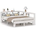 vidaXL Lit bibliothèque sans matelas blanc 140x200 cm bois pin massif