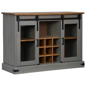 vidaXL Buffet HALDEN 2 portes coulissantes gris 112x40x80 cm