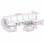 Ensemble de canapé de jardin avec coussin 8 Pièces Noir Aluminium