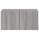 vidaXL Meuble TV mural avec lumières LED sonoma gris 60x35x31 cm