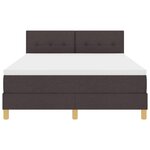 vidaXL Lit avec sommier avec matelas et LED marron foncé 140x200 cm tissu