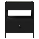 vidaXL Table de chevet avec LED infini noir 40x40x51 cm