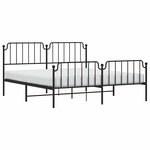vidaXL Cadre de lit métal sans matelas avec pied de lit noir 183x213cm