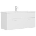 vidaXL Armoire d'évier avec lavabo intégré Blanc Aggloméré