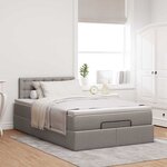 vidaXL Cadre de lit ottoman avec matelas taupe 120x200 cm tissu