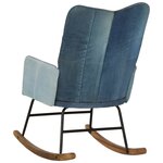 vidaXL Chaise à bascule Denim Bleu Toile patchwork