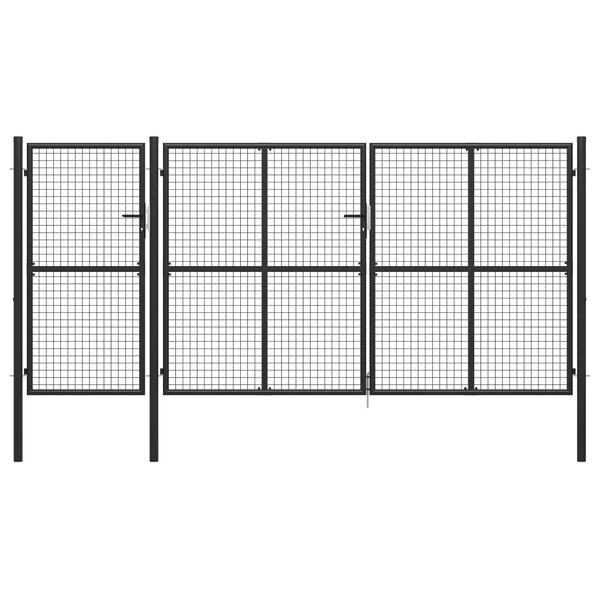 vidaXL Portail de jardin Acier 400 x 150 cm Anthracite
