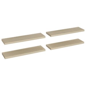 vidaXL Étagères murales flottantes 4 Pièces chêne 90x23 5x3 8 cm MDF