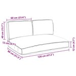 vidaXL Set de coussins de palette 3 Pièces Gris 120 x 80 x 12 cm