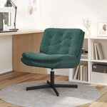vidaXL Fauteuil relaxant pivotant Vert foncé 63 x 75 x 76 cm Velours