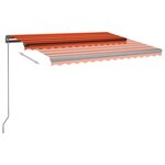 vidaXL Auvent automatique capteur de vent/LED 350x250 cm Orange/marron