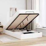 vidaXL Cadre de lit avec matelas avec matelas 2 Pièces Blanc PVC