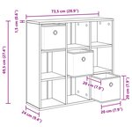 vidaXL Buffet Chêne Sonoma 73 5 x 24 x 69 5 cm