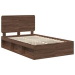 vidaXL Cadre de lit Chêne brun 120 x 200 cm Bois de pin massif