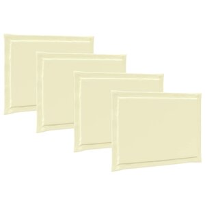 vidaXL Coussins de siège 4 Pièces Crème 47 x 36 x 2 cm Polyester