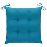 vidaXL Chaises de jardin et coussins bleu clair lot de 6 Bois de teck