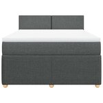 vidaXL Sommier à lattes de lit avec matelas Gris foncé 140x190cm Tissu