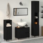 vidaXL Set de meubles de salle de bain avec tiroir 3 Pièces Chêne noir