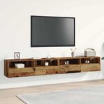 vidaXL Meuble TV mural 2 Pièces Bois Ancien 100 x 30 x 30 cm