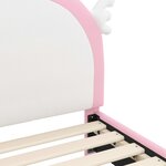 vidaXL Cadre de lit pour enfants avec tête de lit Rose 90 x 200 cm PU