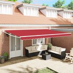 Auvent rétractable automatique vidaXL Rouge 500x300 cm