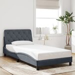 vidaXL Cadre de lit avec LED sans matelas gris foncé 100x200cm velours