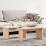 vidaXL Table basse 2 Pièces Naturel Bois massif en pin