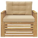 vidaXL Canapé d’extérieur Polyester Blanc et beige