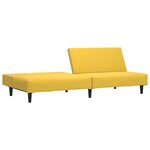 vidaXL Canapé-lit 2 places jaune velours