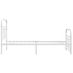 vidaXL Cadre de lit métal sans matelas avec pied de lit blanc 80x200cm