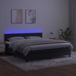 vidaXL Sommier à lattes de lit avec matelas LED Noir 180x200cm Velours