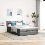 vidaXL Lit ottoman avec matelas gris foncé 140x190 cm tissu