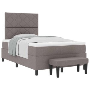 vidaXL Lit à ressorts avec tête de lit Taupe 120 x 190 cm tissu