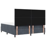 vidaXL Lit Box Spring avec Matelas et Banc Gris Foncé 180x200 cm Velours