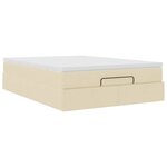 VidaXL Cadre de lit ottoman avec matelas crème 140x190 cm tissu