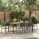 Ensemble de salle à manger de jardin de 7 pièces vidaXL Noir Poly Rattan