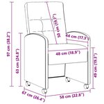 vidaXL Chaises de Salle à Manger avec Roues 2 Pièces Marron Simili cuir