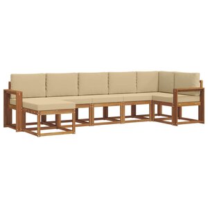 vidaXL Ensemble de canapés d'extérieur 7 pc Naturel et Beige