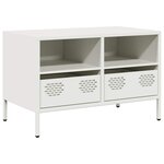 vidaXL Meuble TV blanc 68x39x43 5 cm acier laminé à froid