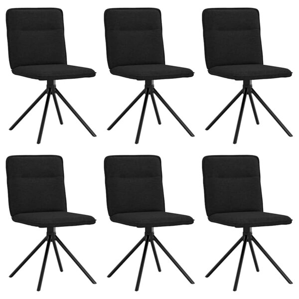 vidaXL Chaises à manger lot de 6 noir tissu
