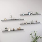 vidaXL Étagères murales 4 Pièces Gris 115x9x3 cm