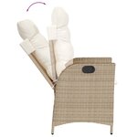 vidaXL Ensemble à manger de jardin et coussins 7 Pièces beige poly rotin